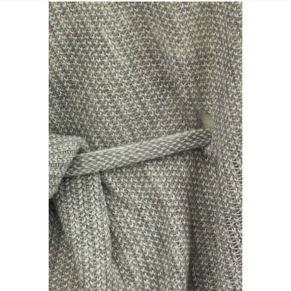 Grey Knit Belt Tie Waist Wrap Poncho Cardigan OSFM - Picture 5 of 12